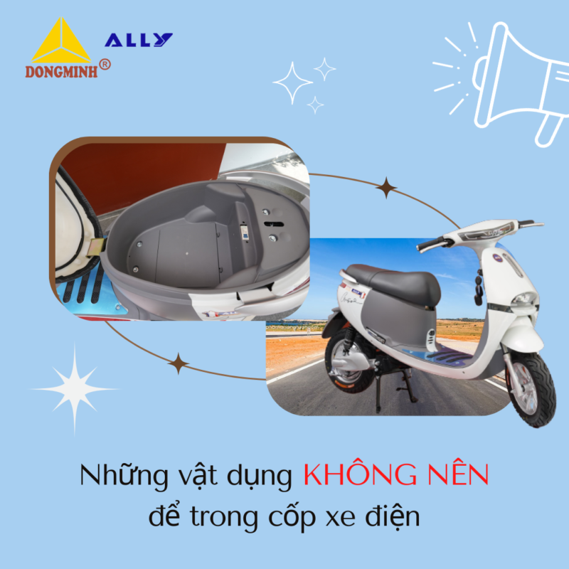 Top những vật dụng không nên để trong cốp xe điện