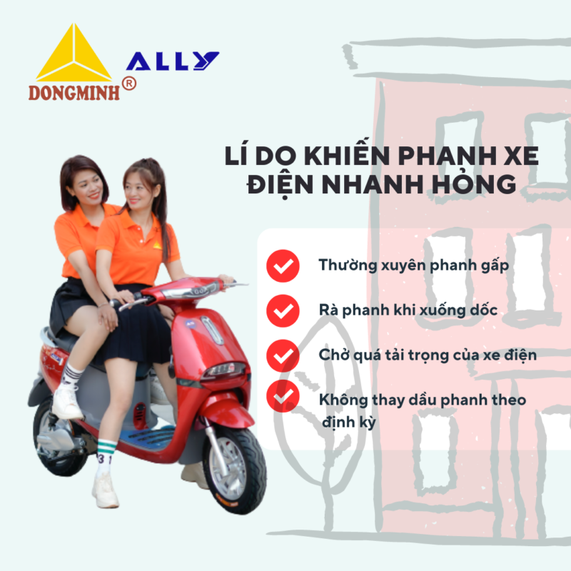 Lí do khiến hệ thống phanh xe điện nhanh hỏng