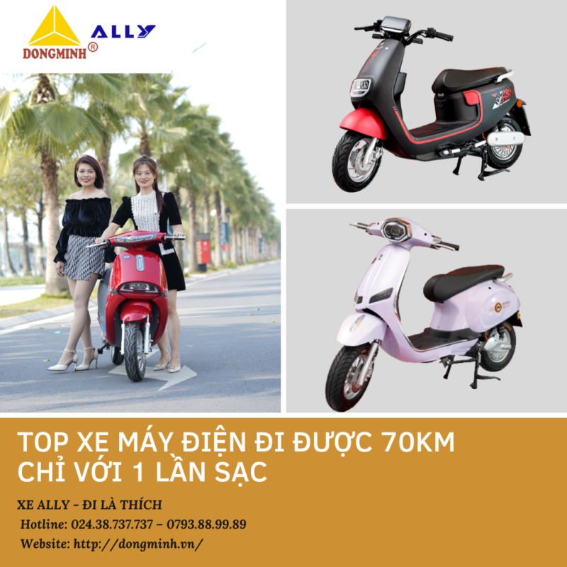 Top xe máy điện đi được quãng đường trên 70km chỉ với 1 lần sạc